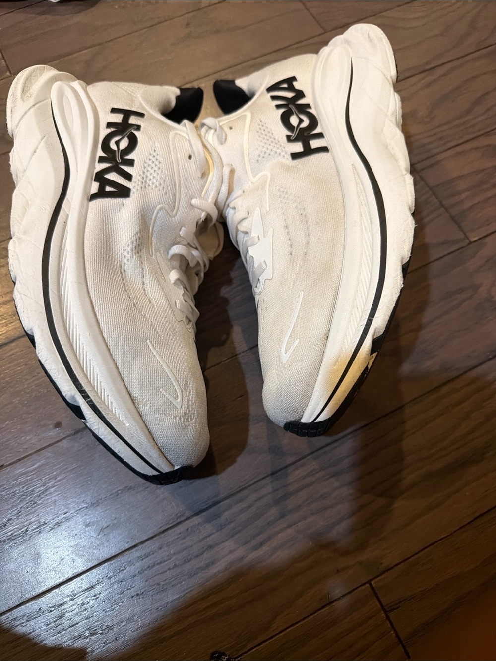 Hoka One One Clifton 10 Mens Size 10 Black White Athletic Running Shoes Sneaker - Picture 5 of 5